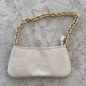 Zara chain croc embossed bag